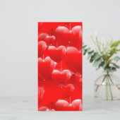 rode hartballonnen feestdagenkaart (Staand voorkant)