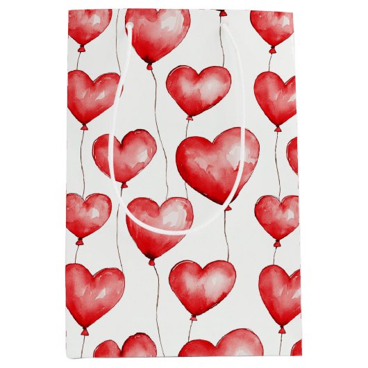 Rode hartballonnen medium cadeauzakje (Voorkant)