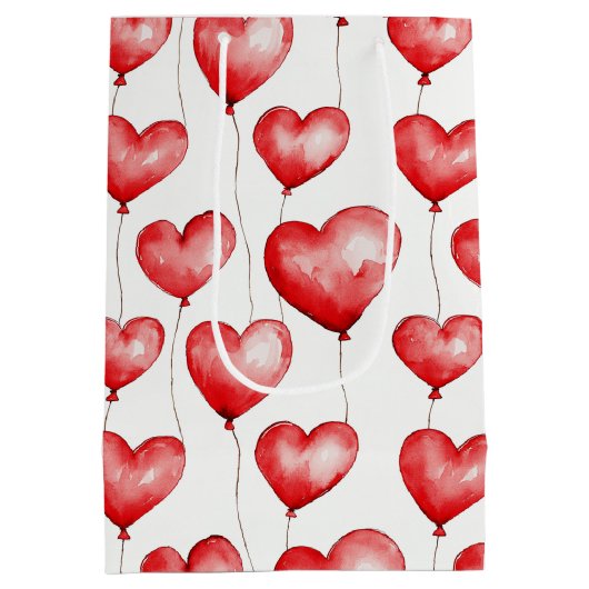 Rode hartballonnen medium cadeauzakje (Achterkant)