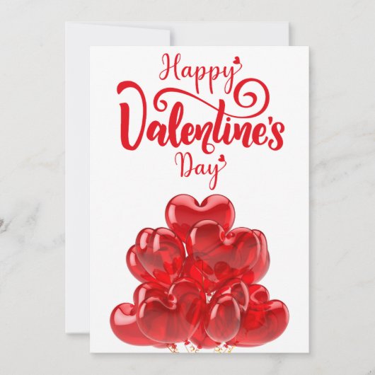Rode hartballonnen voor Valentijnsdag Kaart (Voorkant)
