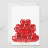 Rode hartballonnen voor Valentijnsdag Kaart (Achterkant)