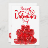 Rode hartballonnen voor Valentijnsdag Kaart (Voorkant / Achterkant)