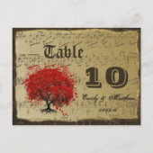 Rode Hartblad Boom Tafel Nummerkaart Briefkaart (Achterkant)