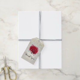 Rode Hartbladboom Onder de Sterren Cadeaulabel