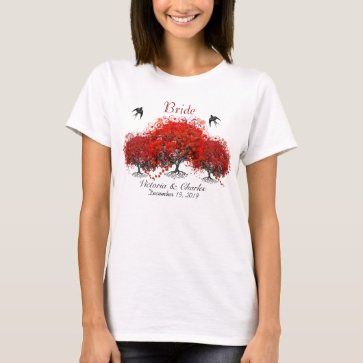 Rode Hartbladboom T-shirt (Voorkant)