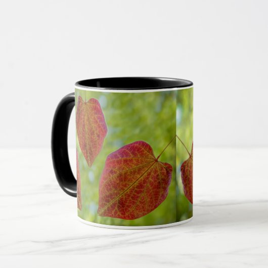 Rode hartbladeren mok (Voorkant links)