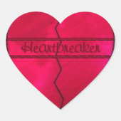 Rode hartbreker gebroken hart sticker (Voorkant)