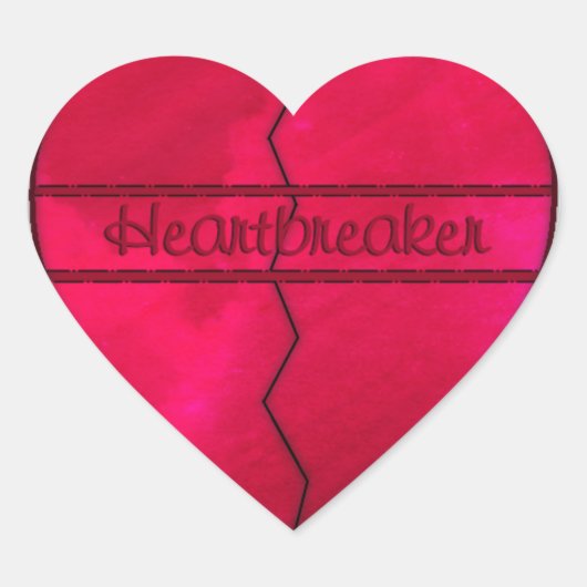 Rode hartbreker gebroken hart sticker (Voorkant)