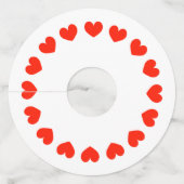 Rode hartcirkel wijnglas labels (Voorkant)