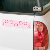 Rode hartcirkels op roze bumpersticker (Op Truck)