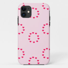 rode hartcirkels op roze Case-Mate iPhone case