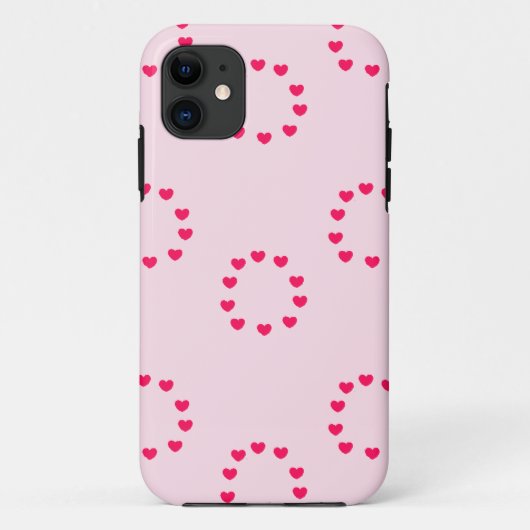 rode hartcirkels op roze Case-Mate iPhone case (Achterkant)