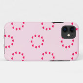 rode hartcirkels op roze Case-Mate iPhone case (Achterkant (horizontaal))