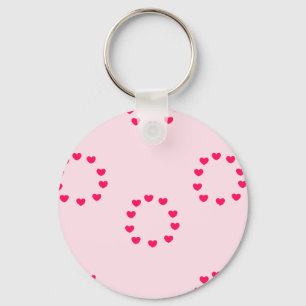 rode hartcirkels op roze sleutelhanger