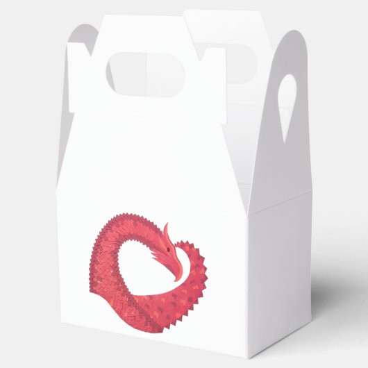 Rode hartdraak op wit bedankdoosjes (Geopend)
