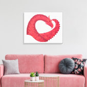 Rode hartdraak op wit canvas afdruk (Insitu (Woonkamer))