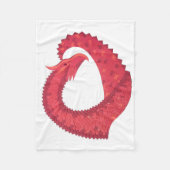 Rode hartdraak op wit fleece deken (Voorkant)