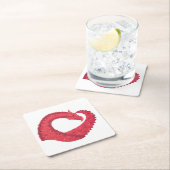 Rode hartdraak op wit kartonnen onderzetters (Insitu)