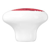 Rode hartdraak op wit keramische knop (Zijkant)