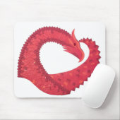 Rode hartdraak op wit muismat (Met muis)