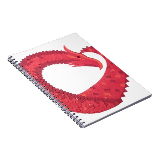 Rode hartdraak op wit notitieboek (Rechterzijde)