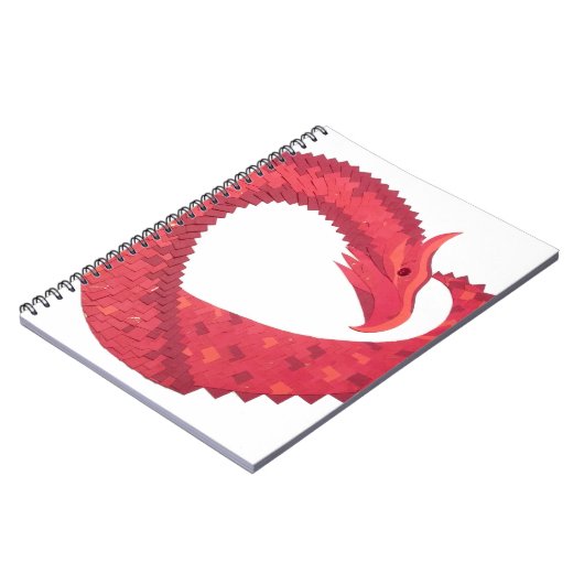 Rode hartdraak op wit notitieboek (Linkerzijde)