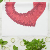 Rode hartdraak op wit theedoek (Gevouwen)