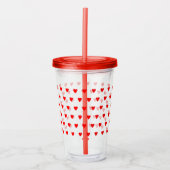 Rode harten Acryltumbler - Acryl Drinkbeker (Voorkant)