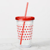 Rode harten Acryltumbler - Acryl Drinkbeker (Achterkant)