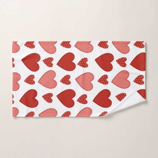 Rode harten bad handdoek (Handdoek)