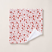 Rode harten bad handdoek (Wasdoekje)