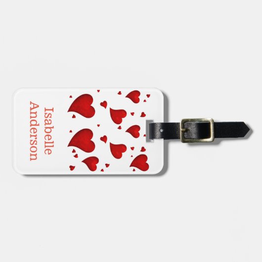 Rode harten bagagelabel (Voorkant horizontaal)