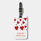 Rode harten bagagelabel (Voorkant verticaal)