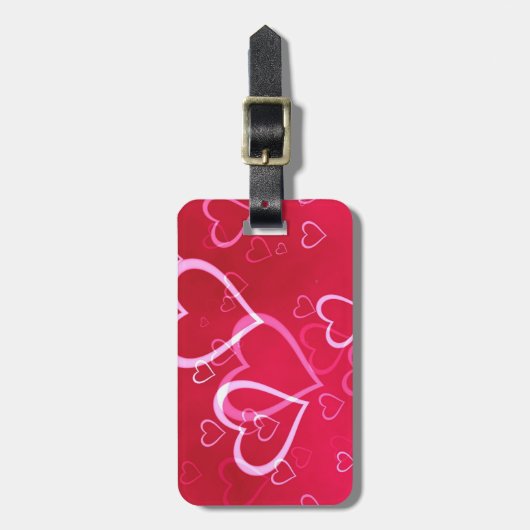 Rode harten bagagelabel (Voorkant verticaal)