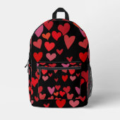 Rode harten bedrukte rugzak (Voorkant)