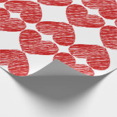 Rode harten betonpapier voor het verpakken cadeaupapier (Hoek)