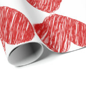 Rode harten betonpapier voor het verpakken cadeaupapier (Rol Hoek)