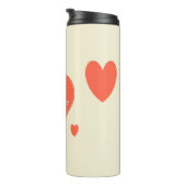 Rode harten blij moederdag crème kleur thermosbeker (Geroteerd rechts)