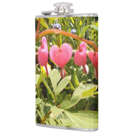 rode harten bloemen kolven heupfles (Links)