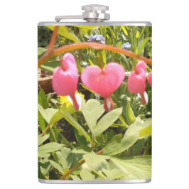 rode harten bloemen kolven heupfles