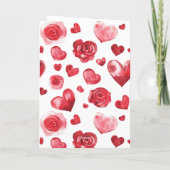 Rode Harten Bloemen Valentijnsdag Kaart (Achterkant)