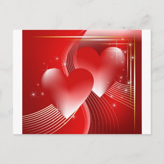 Rode Harten Briefkaart (Voorkant)