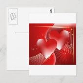 Rode Harten Briefkaart (Voorkant / Achterkant)