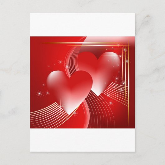 Rode Harten Briefkaart (Voorkant)