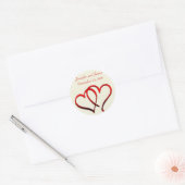 Rode harten bruiloft Sticker (Envelop)