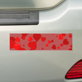 Rode harten bumpersticker (Op auto)