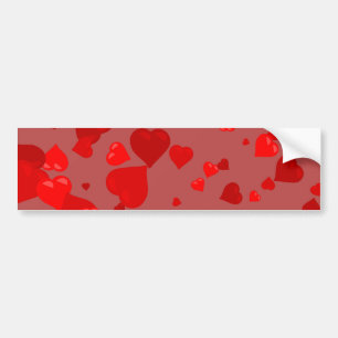 Rode harten bumpersticker