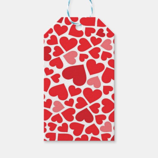rode harten cadeau labels cadeaulabel (Voorkant)