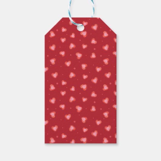 Rode harten cadeaulabel (Voorkant)