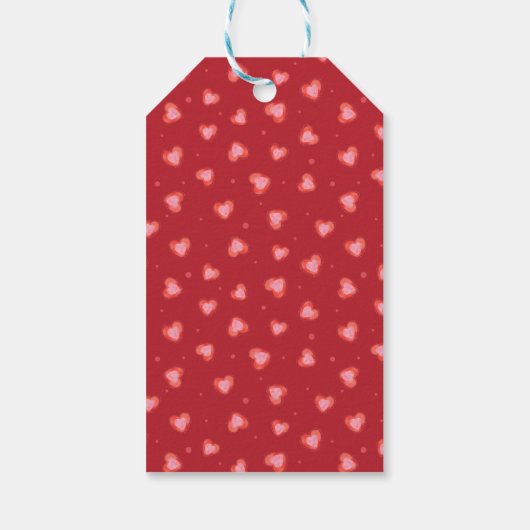 Rode harten cadeaulabel (Achterkant)
